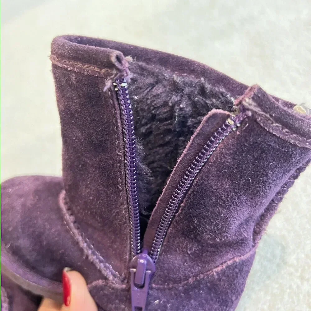 Nordstrom Rack Purple Toddler Girl Suede Boots 5 Winter Baby Outdoor Shearling